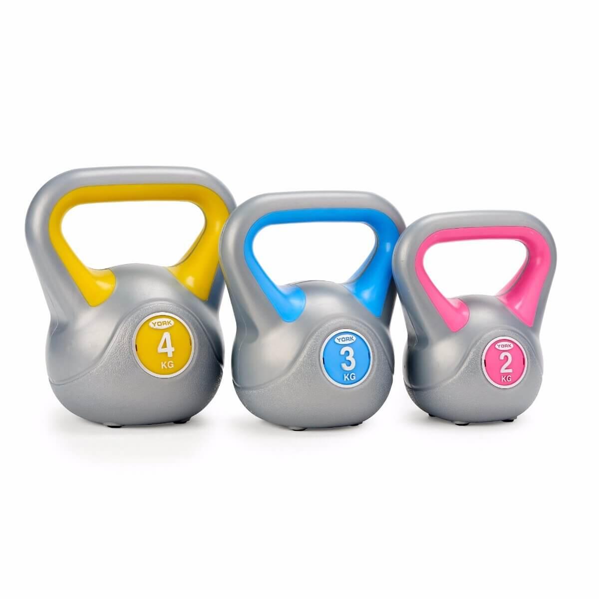 York Vinyl Kettlebell Training Set 2,3,4kg 1/4