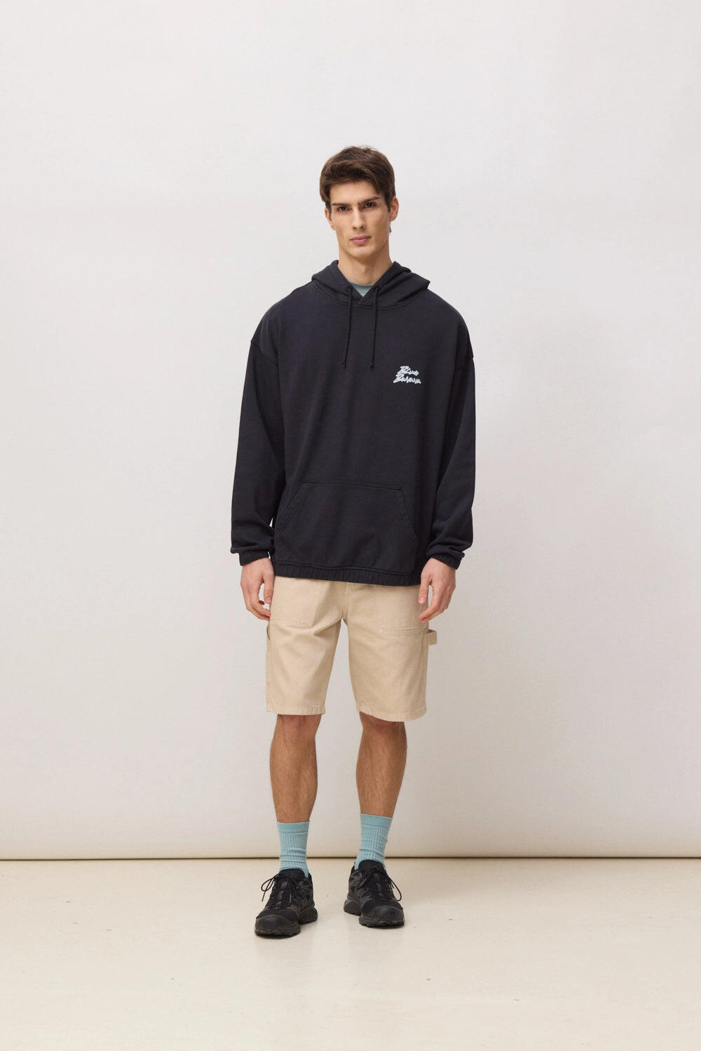 Sudadera con Capucha Blue Banana Negra de Algodón 100% Orgánico 3/7