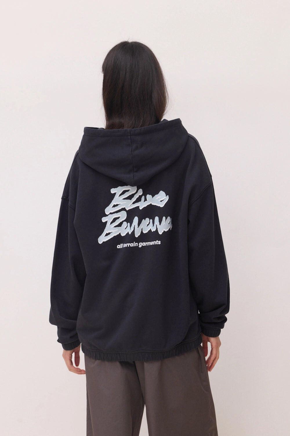 Sudadera con Capucha Blue Banana Negra de Algodón 100% Orgánico 5/7