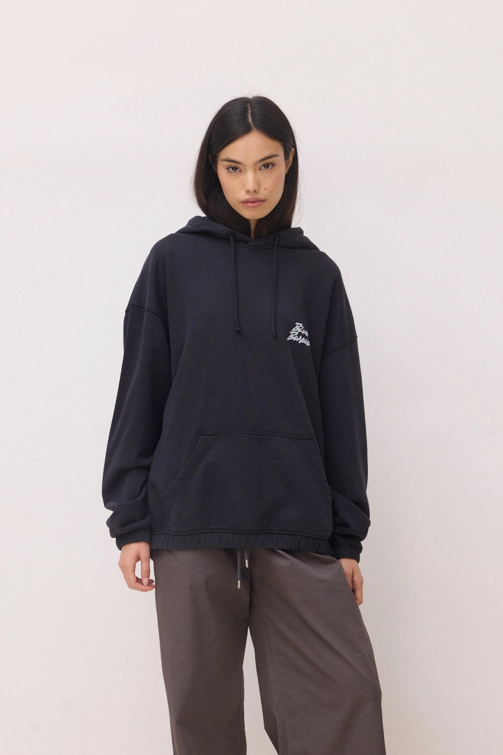 Sudadera con Capucha Blue Banana Negra de Algodón 100% Orgánico 4/7