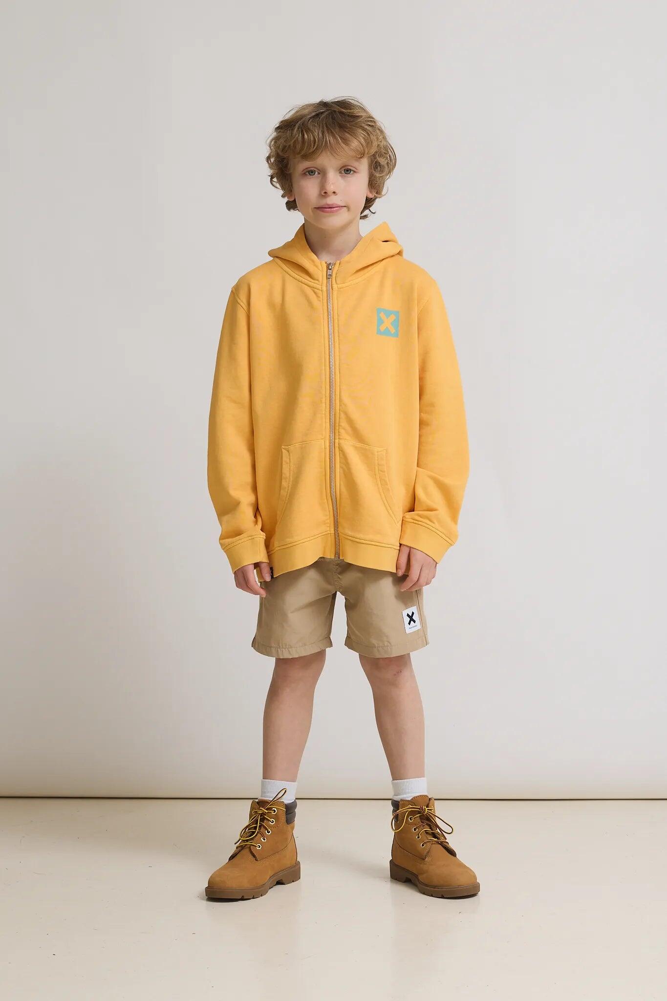 Sudadera con Capucha Full Zip Kids Blue Banana Tangerine de Algodón Orgánico 3/4