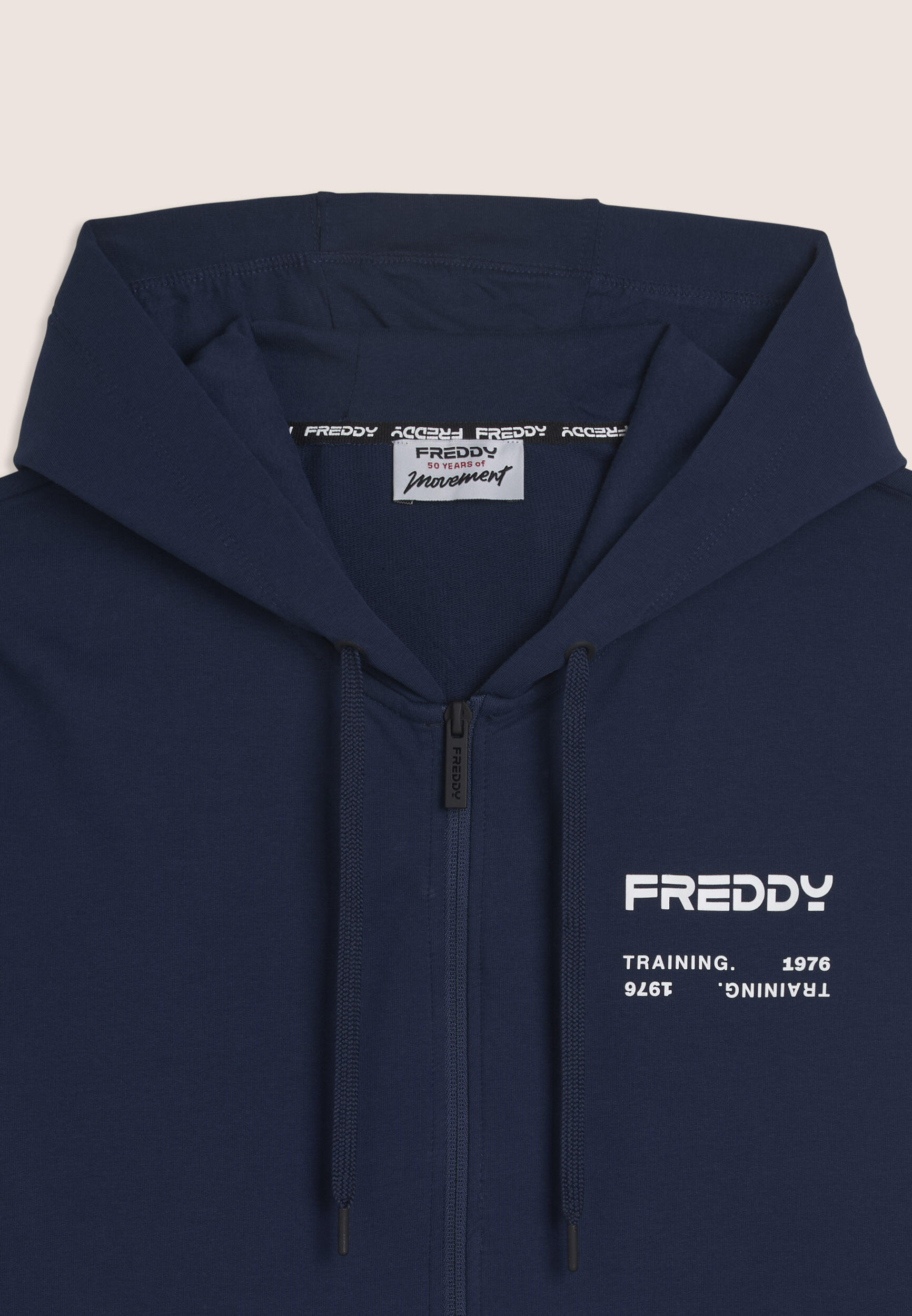 Felpa con cappuccio full-zip e bande tono su tono 3/3