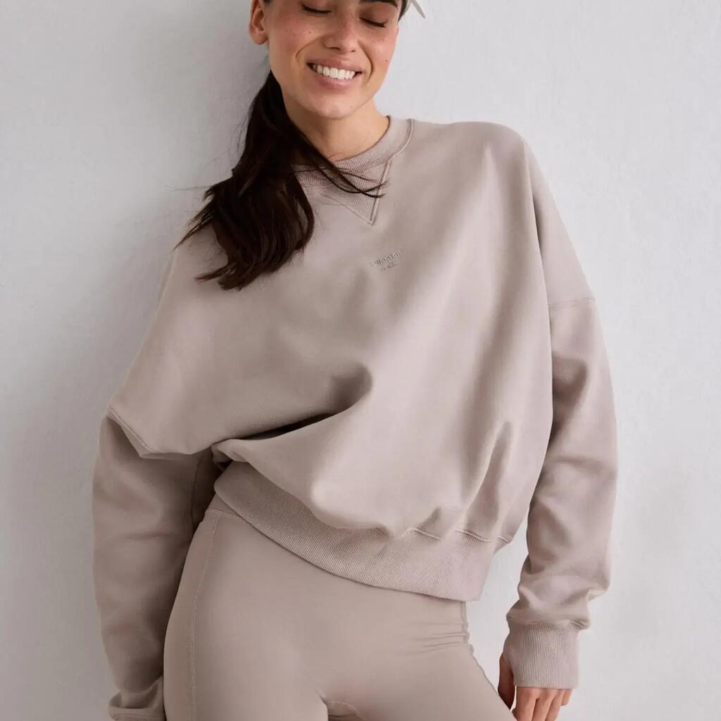 Women's Running Sweatshirt Breathable Moisture-Wicking Le Run Dark Clay