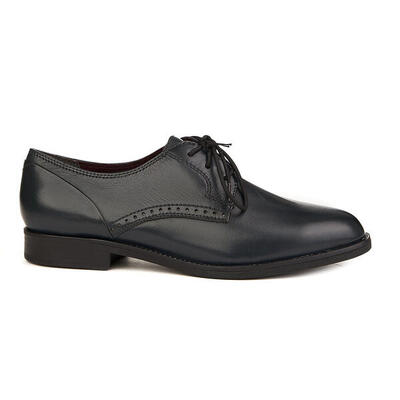 Tamaris oxford schoenen natuurlijk leer marineblauw