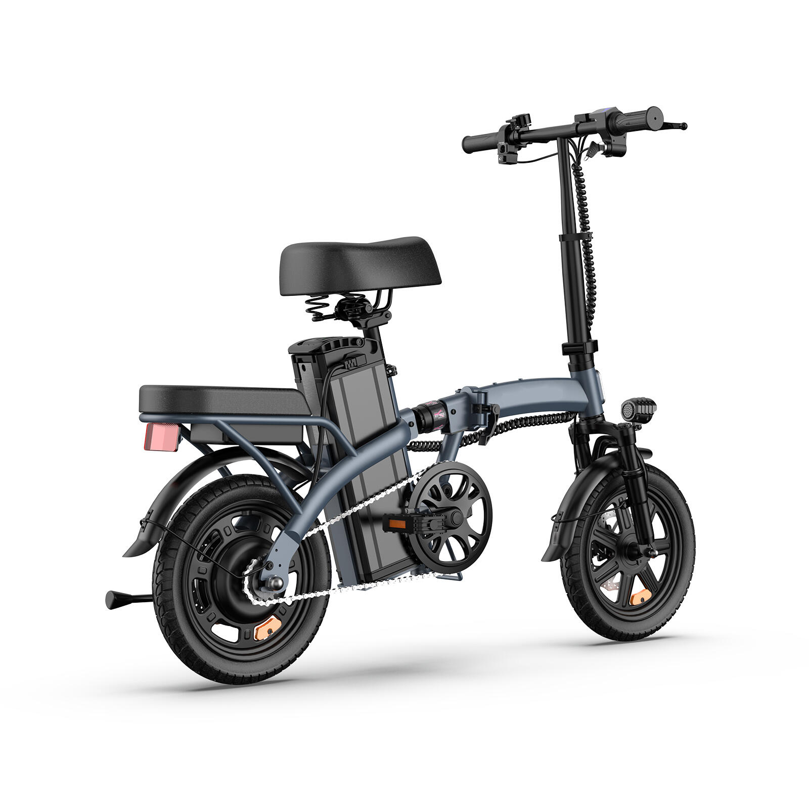 Vélo électrique portable URLIFE F1L à double suspension et pneus de 14 pouces 5/7