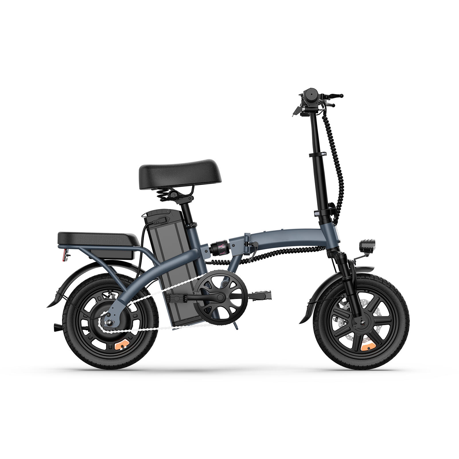 Vélo électrique portable URLIFE F1L à double suspension et pneus de 14 pouces 3/7