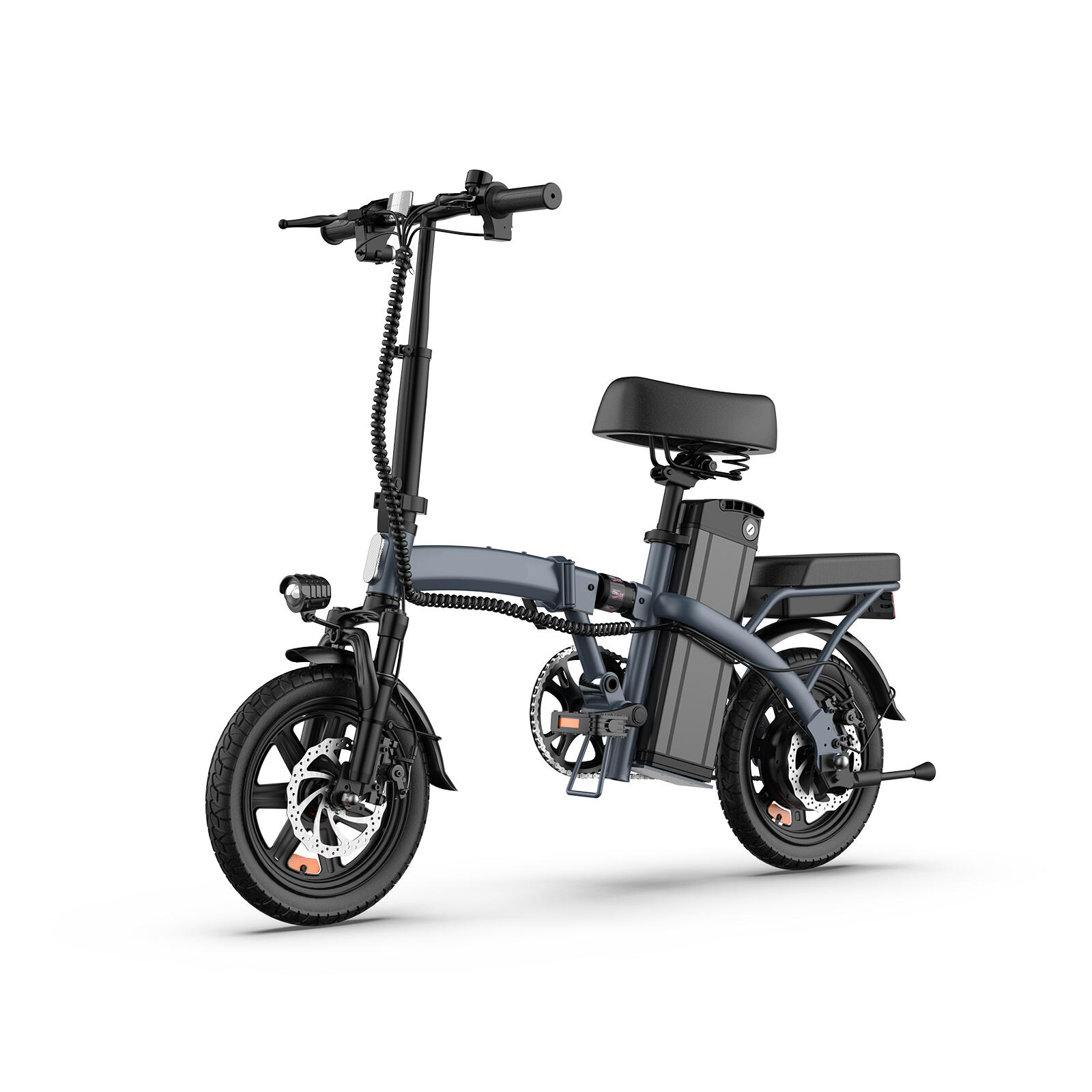 Vélo électrique portable URLIFE F1L à double suspension et pneus de 14 pouces 2/7