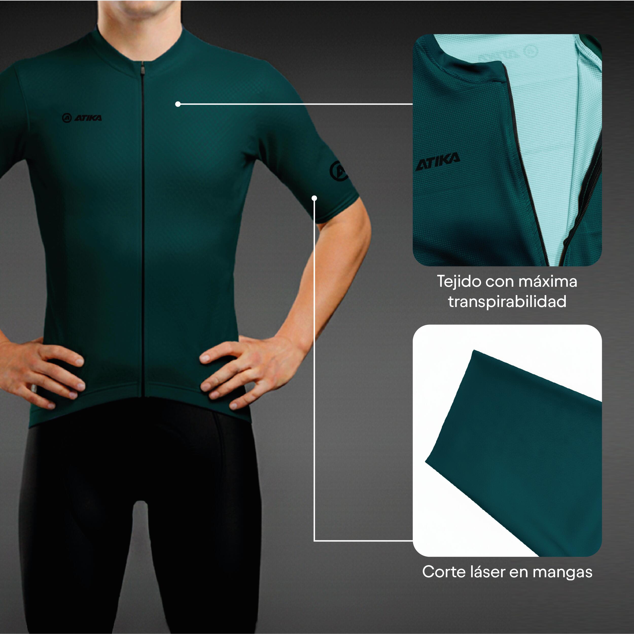 ATIKA Maillot Manga Corta Tejido Transpirable Core  – Ropa Ciclismo Hombre 3/7