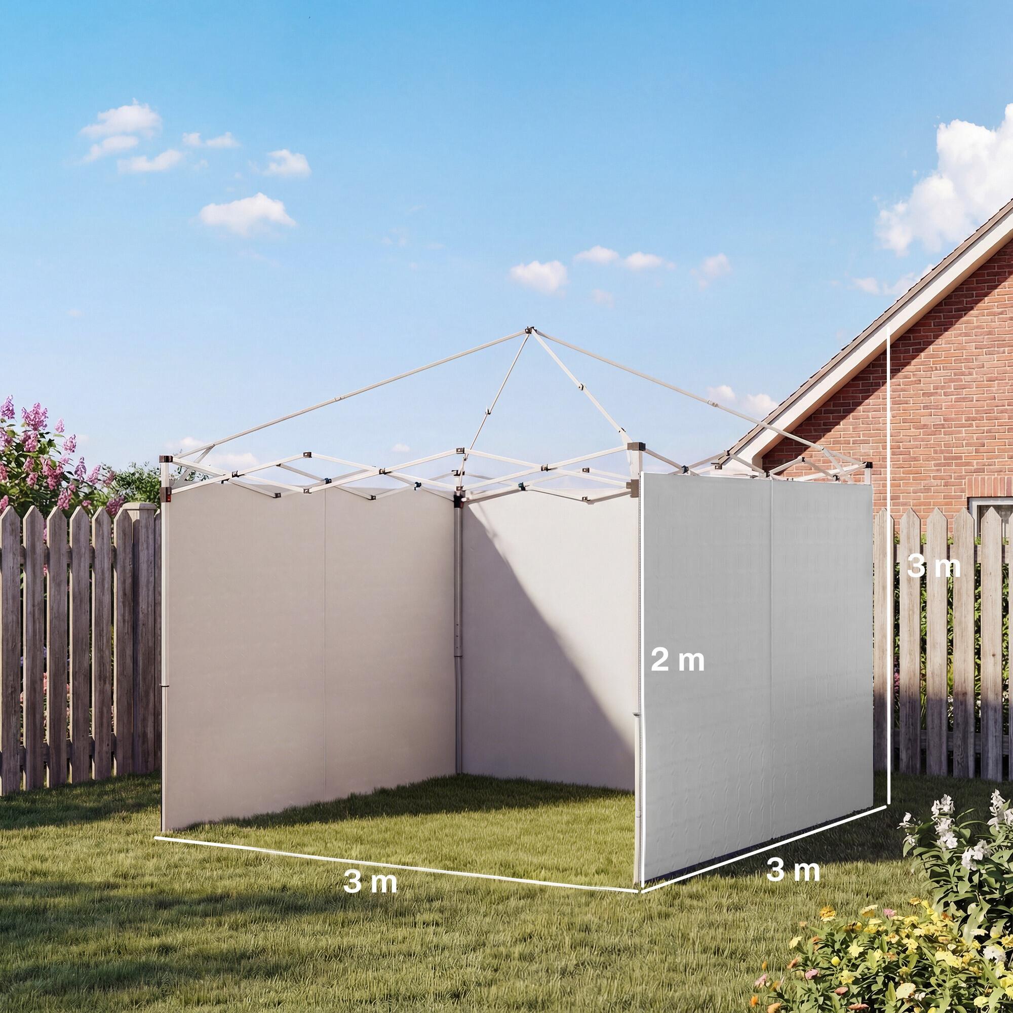 Paredes Laterais Gazebo Outsunny Branco 3/5