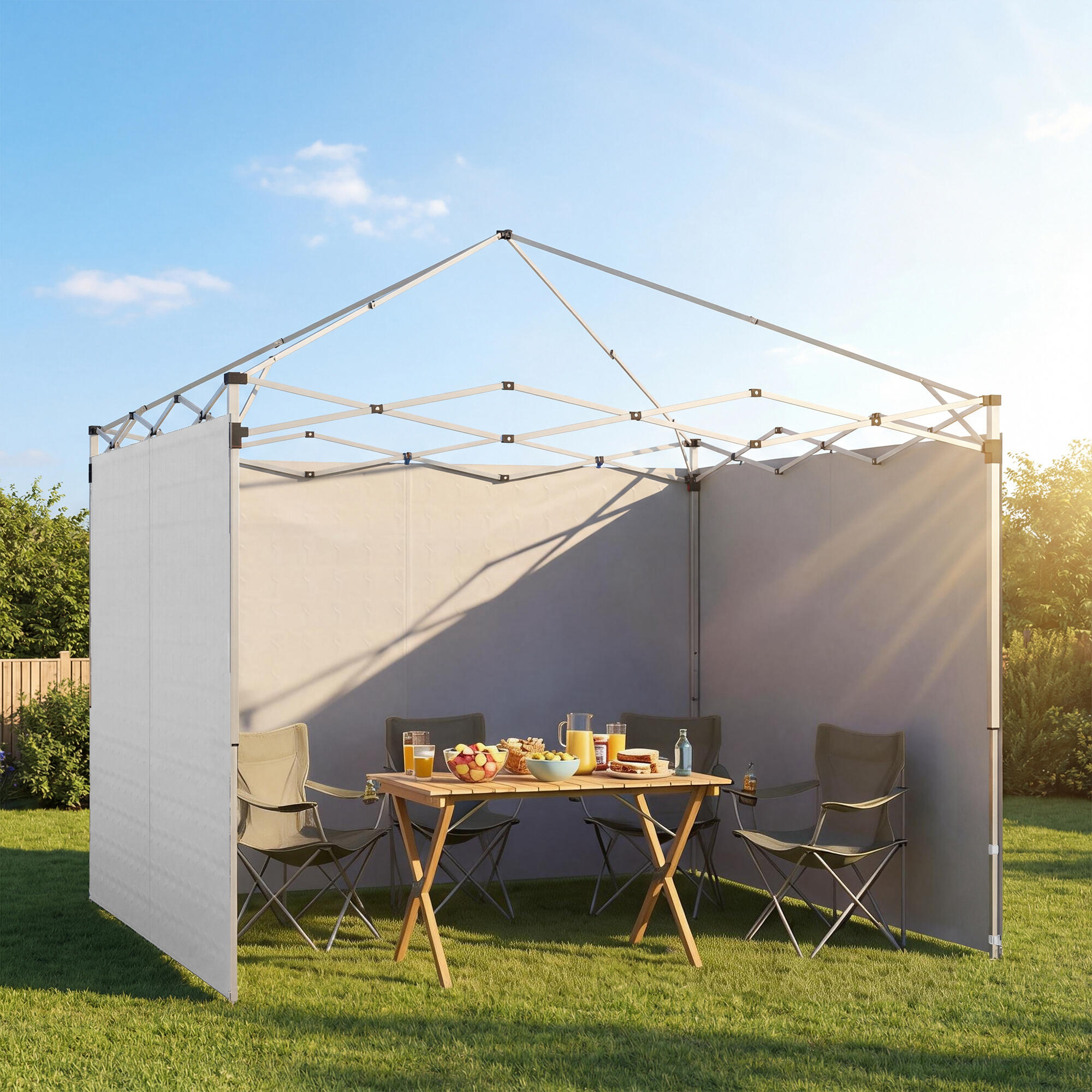 Paredes Laterais Gazebo Outsunny Branco 2/5