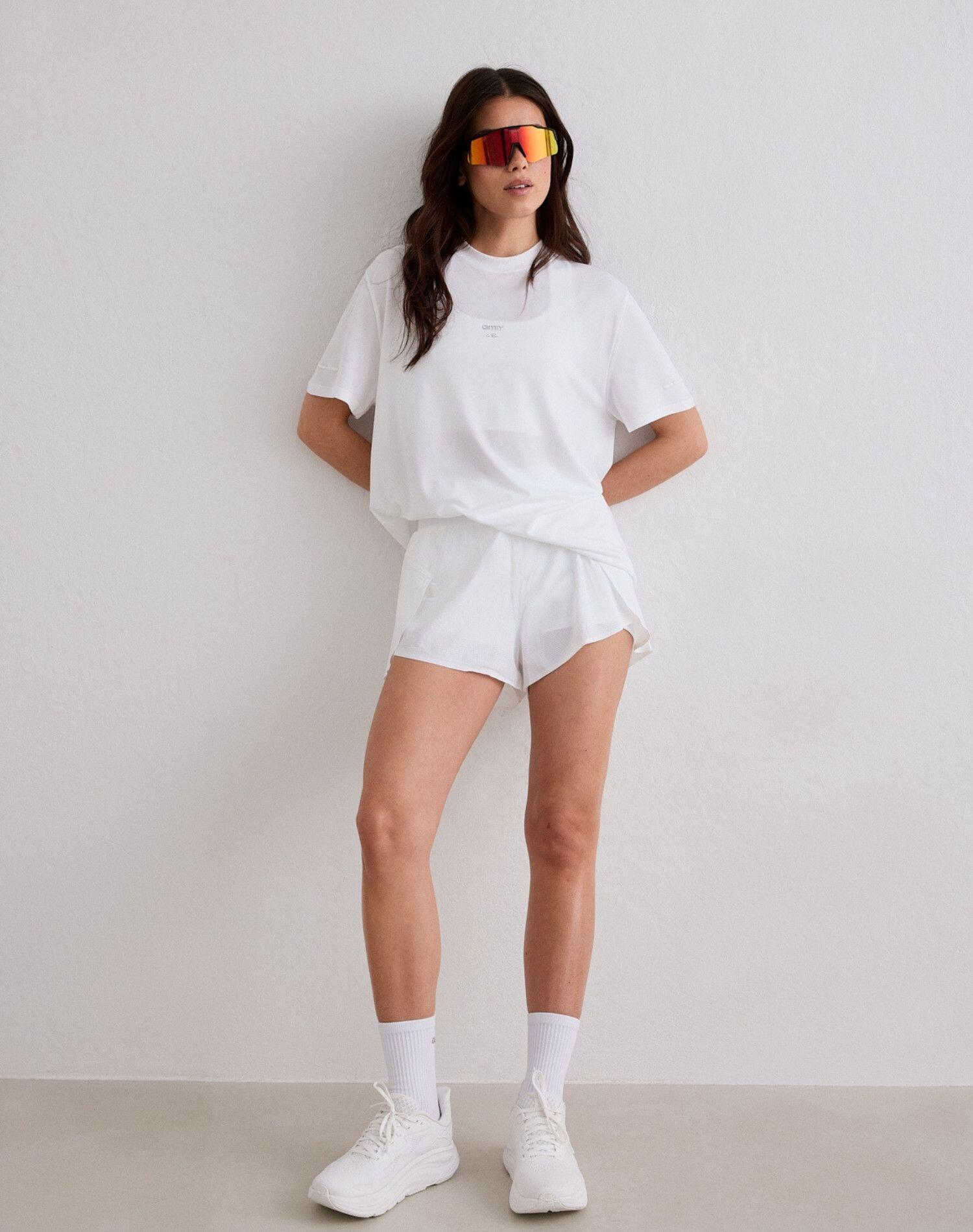 Camiseta Mujer de Correr Sin Costuras Secado Rápido Le Run Blanco 3/5