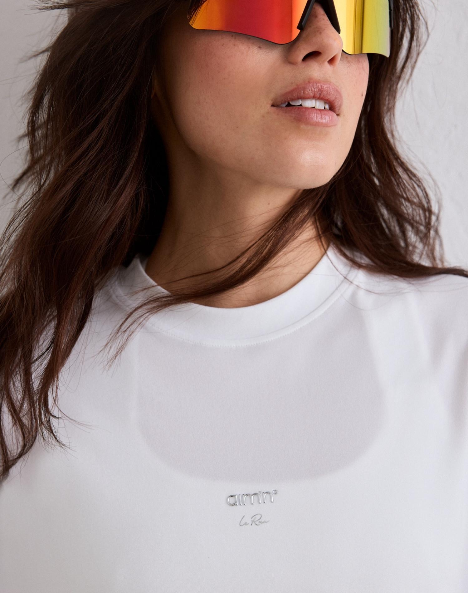 Camiseta Mujer de Correr Sin Costuras Secado Rápido Le Run Blanco 2/5