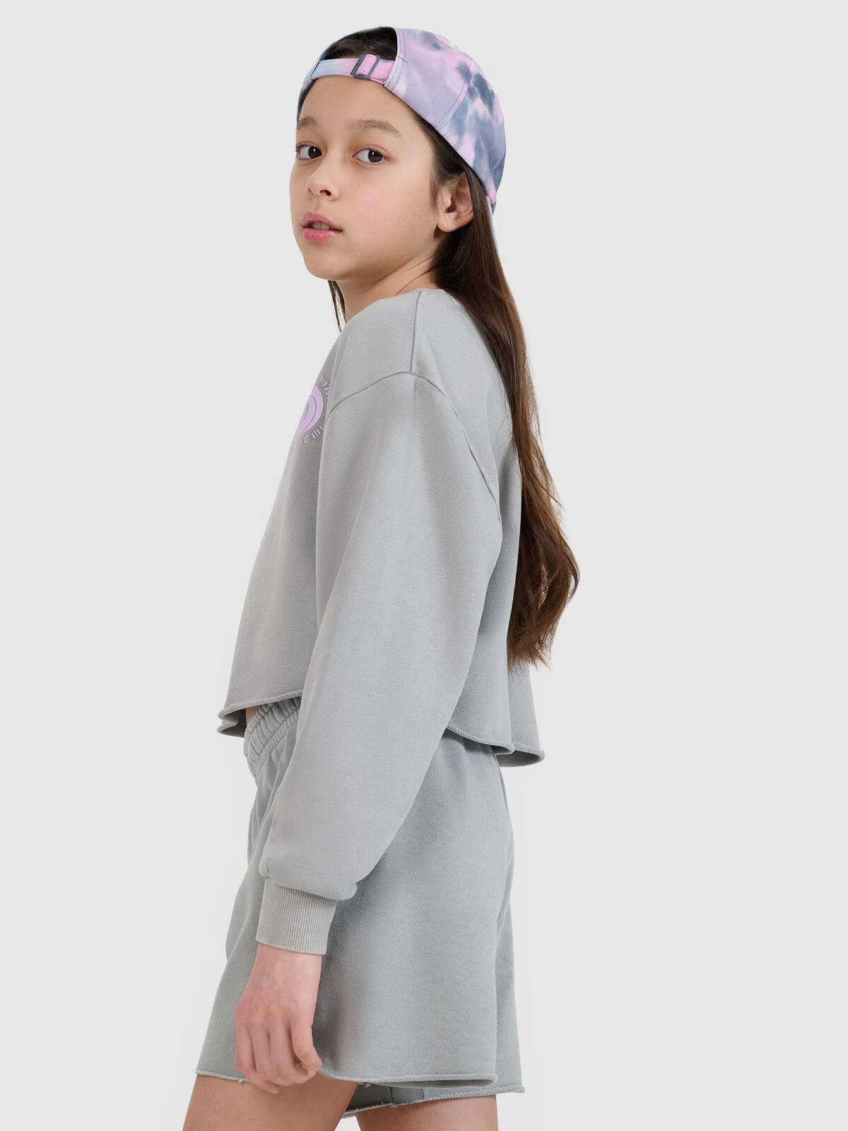 Bluza dresowa nierozpinana bez kaptura dziewczęca 4F 4FJWSS25TSWSF1504 3/5