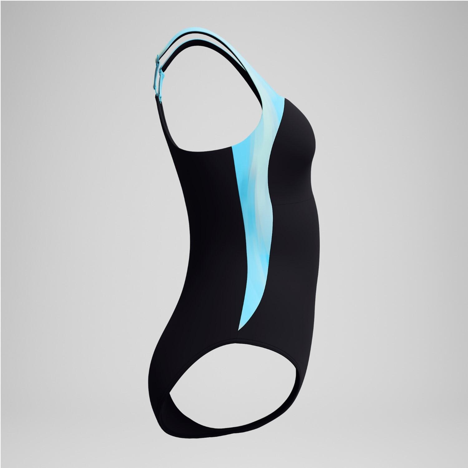Maillot de bain sculptant Speedo LunaLustre Printed Noir / Bleu 4/7
