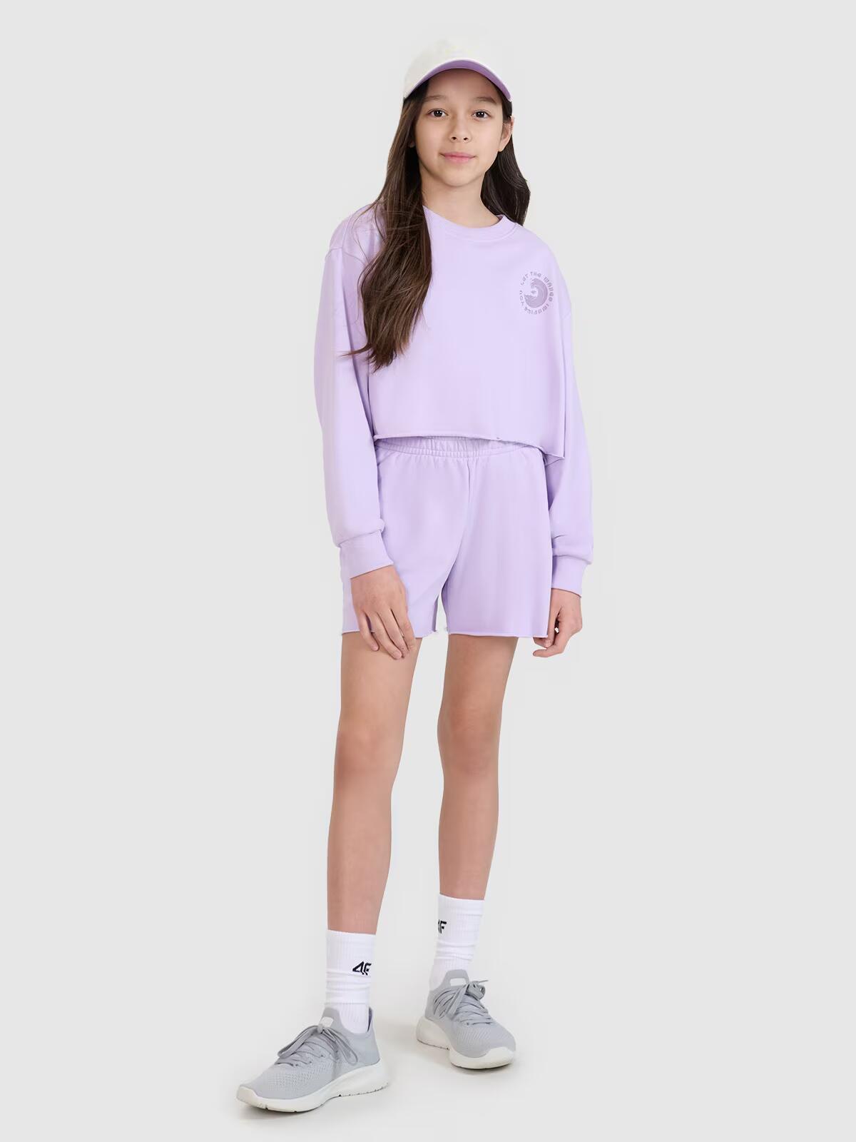 Bluza dresowa nierozpinana bez kaptura dziewczęca 4F 4FJWSS25TSWSF1504 3/5