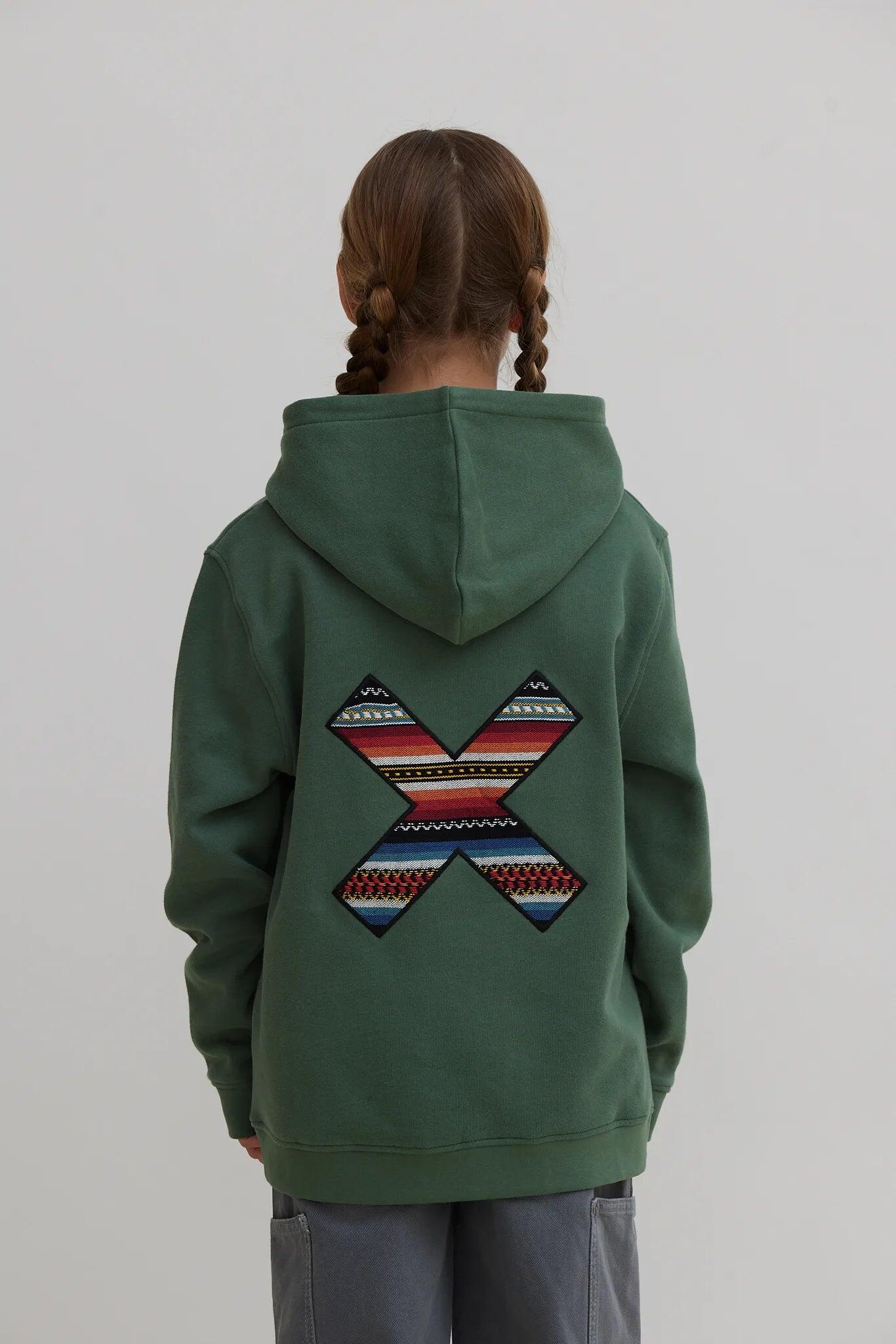 Sudadera con Capucha Kids Blue Banana Pine Green de Algodón 100% Orgánico 2/4