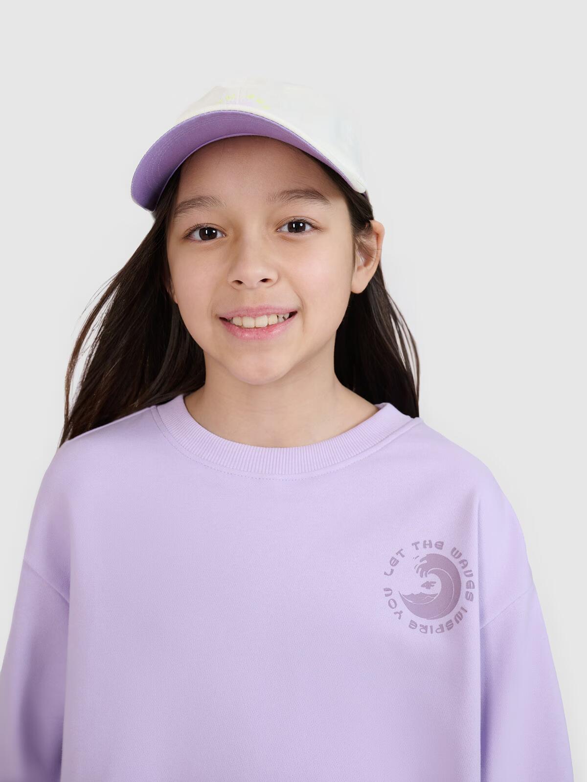 Bluza dresowa nierozpinana bez kaptura dziewczęca 4F 4FJWSS25TSWSF1504