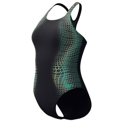 Speedo badpak eco endurance+ digital placement medalist zwart/groen