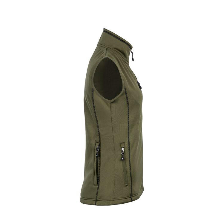 Powerfleece-Weste Damen Olivgrün 2/3