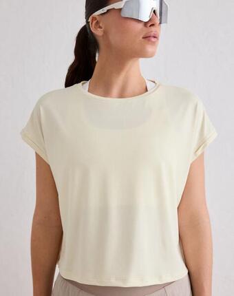Femme Top d’entraînement Ultra-doux Séchage rapide Soft Basic Roll Sleeve Rose