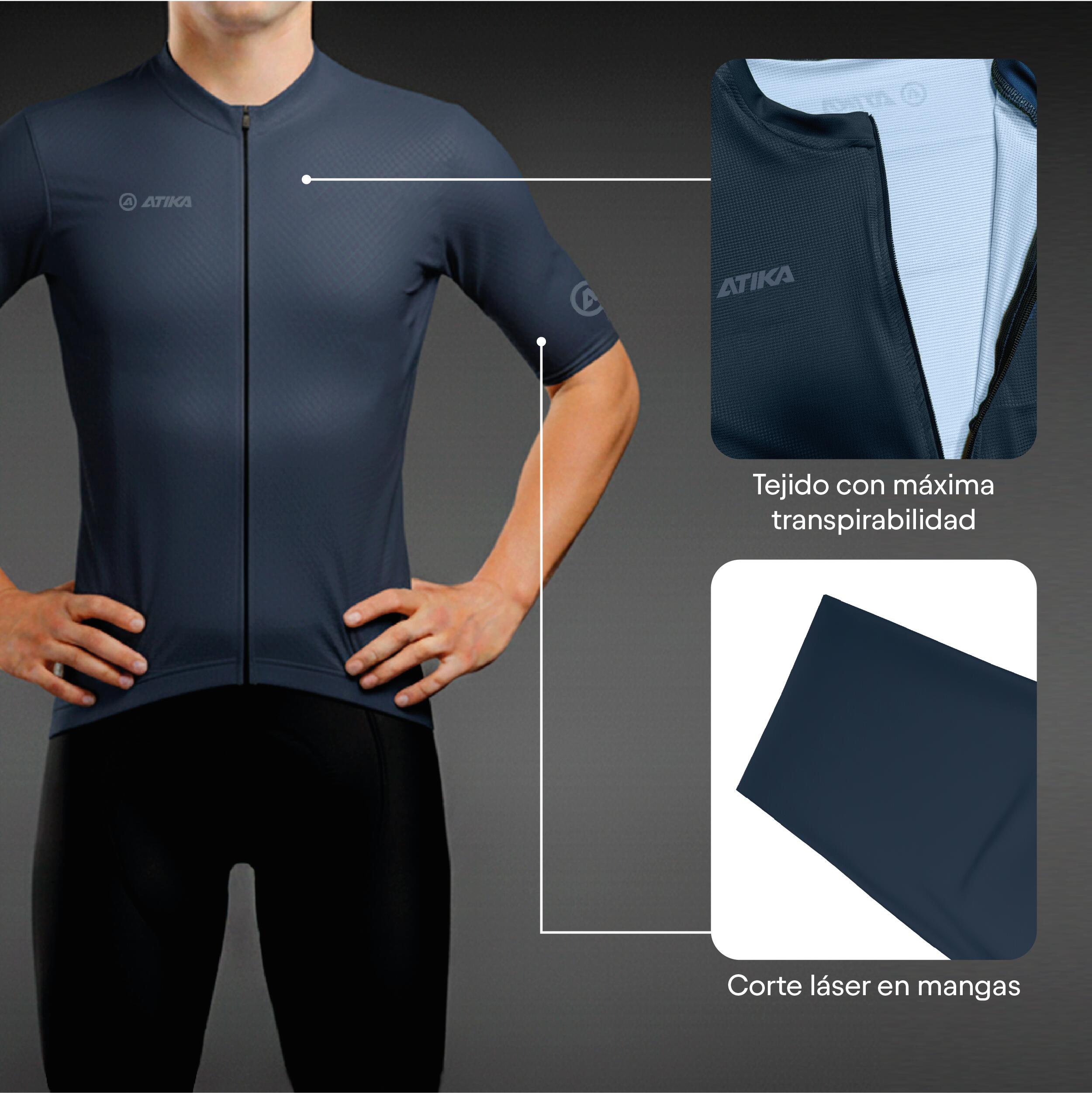 ATIKA Maillot Manga Corta Tejido Transpirable Core  – Ropa Ciclismo Hombre 3/7