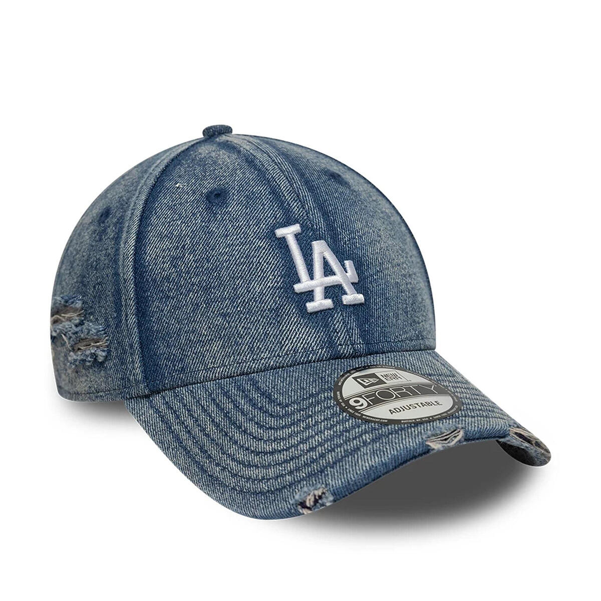 New Era 9FORTY Cap Los Angeles Dodgers MLB Acid Wash Denim pastel blue 3/5