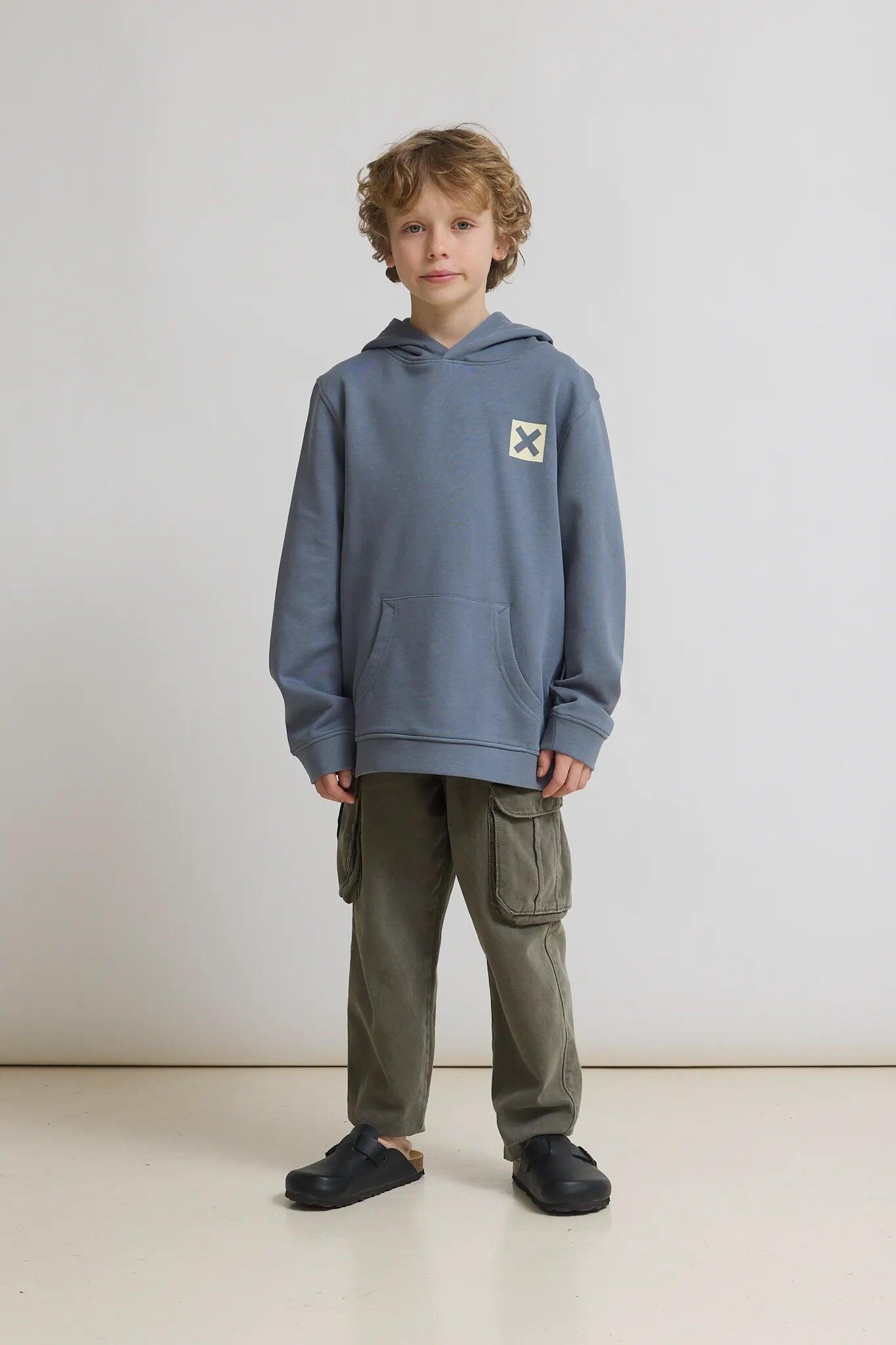 Sudadera con Capucha Kids Blue Banana Sky Blue de Algodón 100% Orgánico 3/4