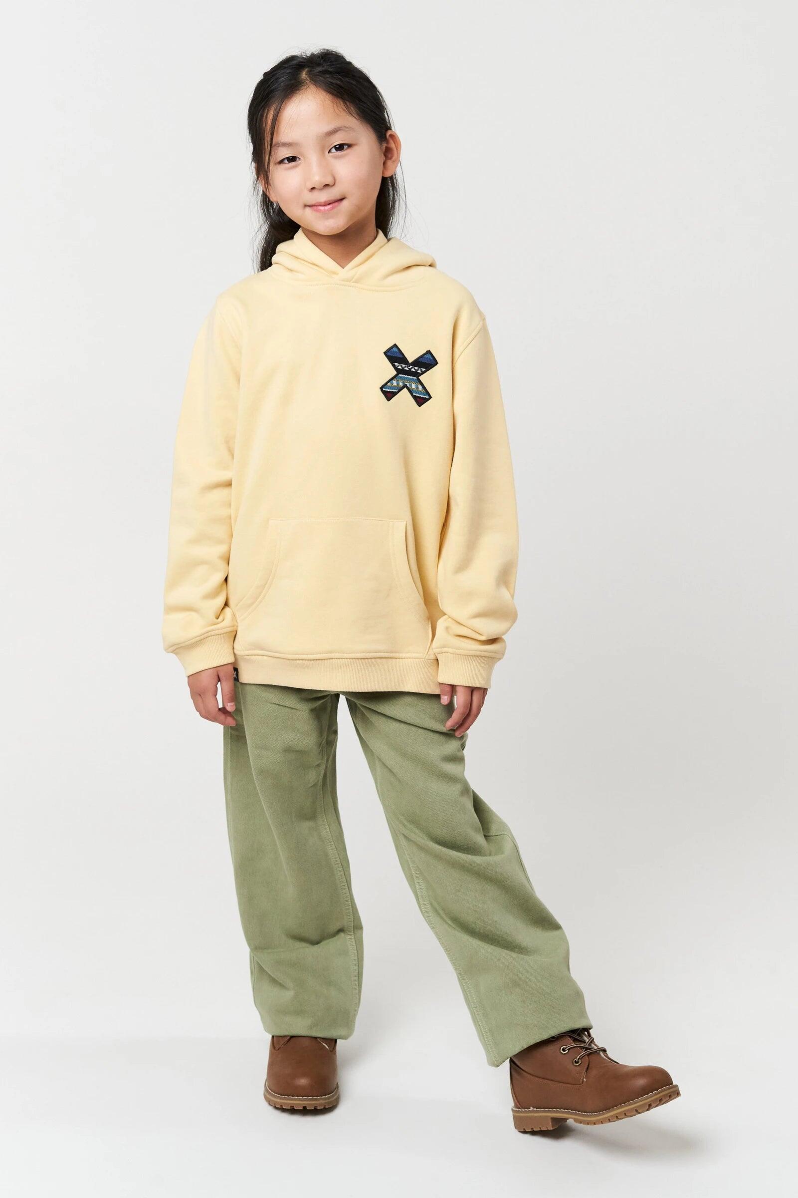 Sudadera con Capucha Kids Blue Banana Amarillo Claro de Algodón 100% Orgánico 3/4