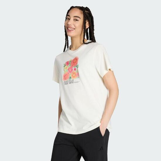 LOCKER GESCHNITTENES FLORAL GRAFIK T-SHIRT 2