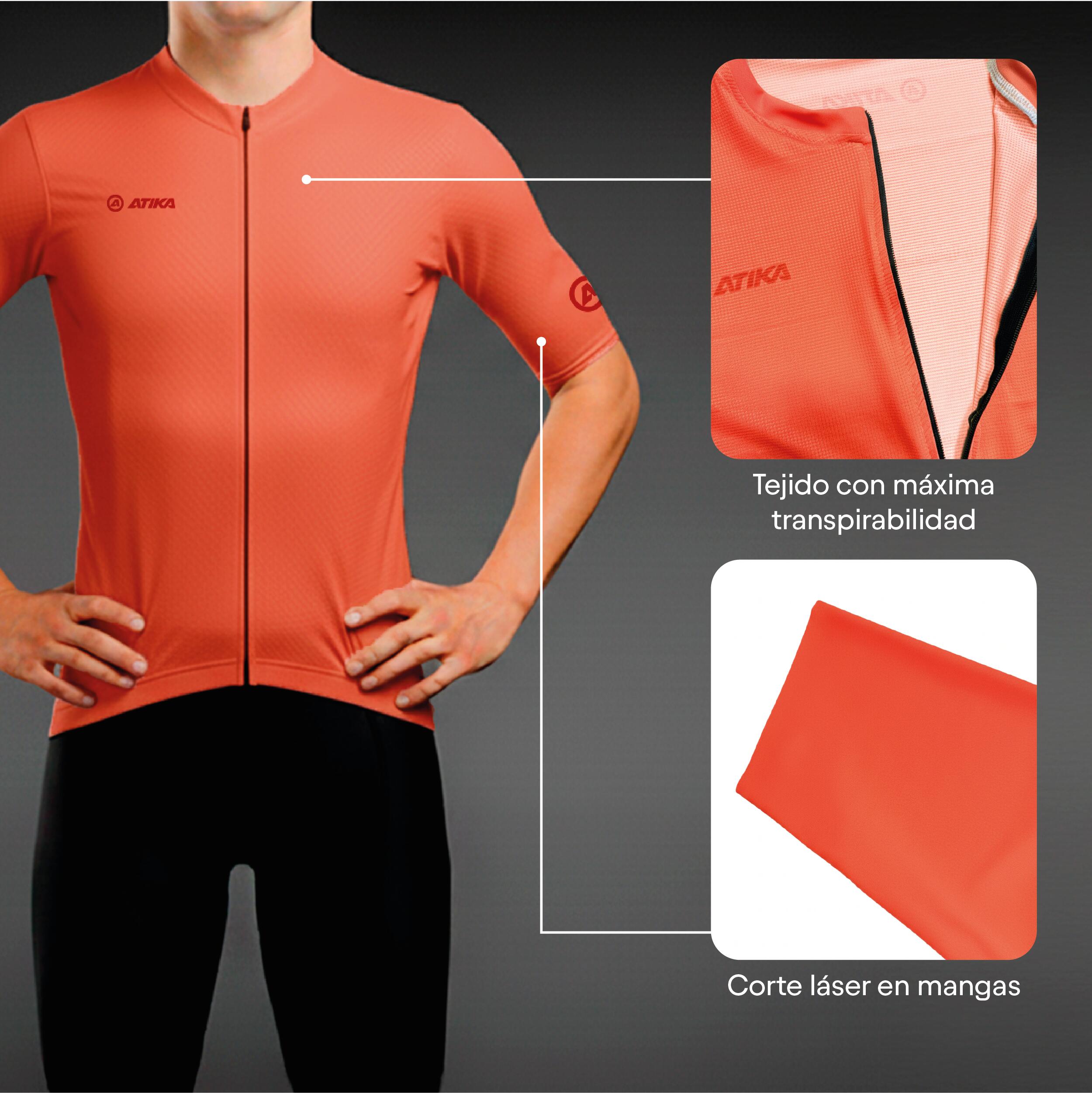 ATIKA Maillot Manga Corta Tejido Transpirable Core  – Ropa Ciclismo Hombre 3/7