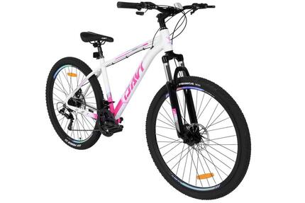 VTT Davi Nella Aluminium, 27.5", 160–185 cm, 21 vitesses, blanc/rose