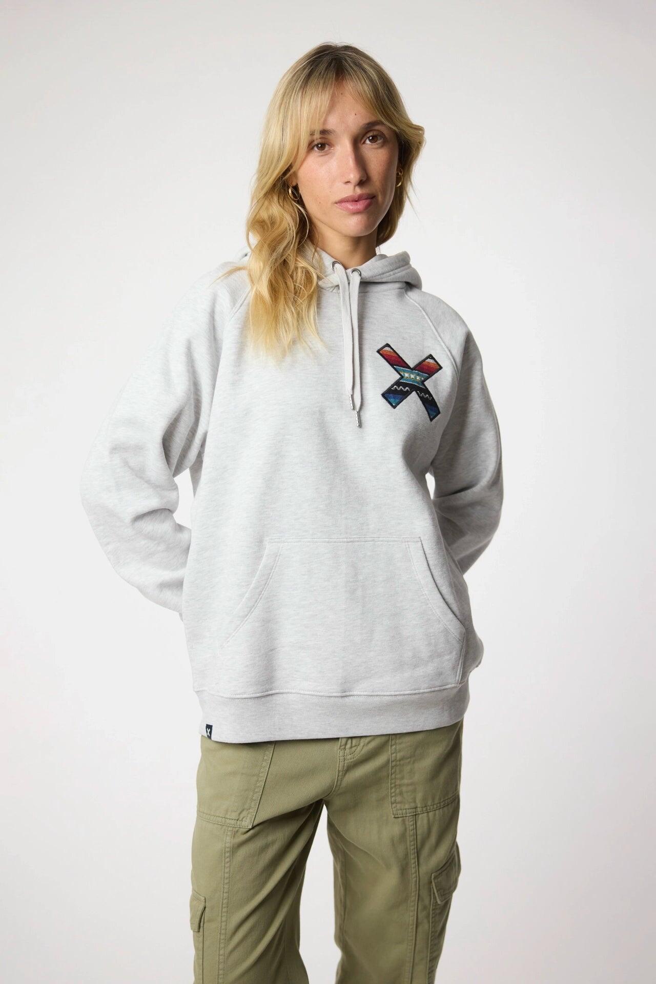 Sudadera con Capucha Blue Banana Light Grey Melange de Algodón Orgánico 4/7