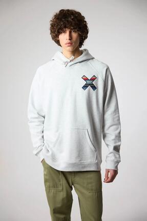 Sudadera con Capucha Blue Banana Light Grey Melange de Algodón Orgánico