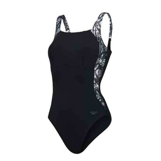 Maillot de bain Speedo Shaping Lunalustre Printed Noir/Gris