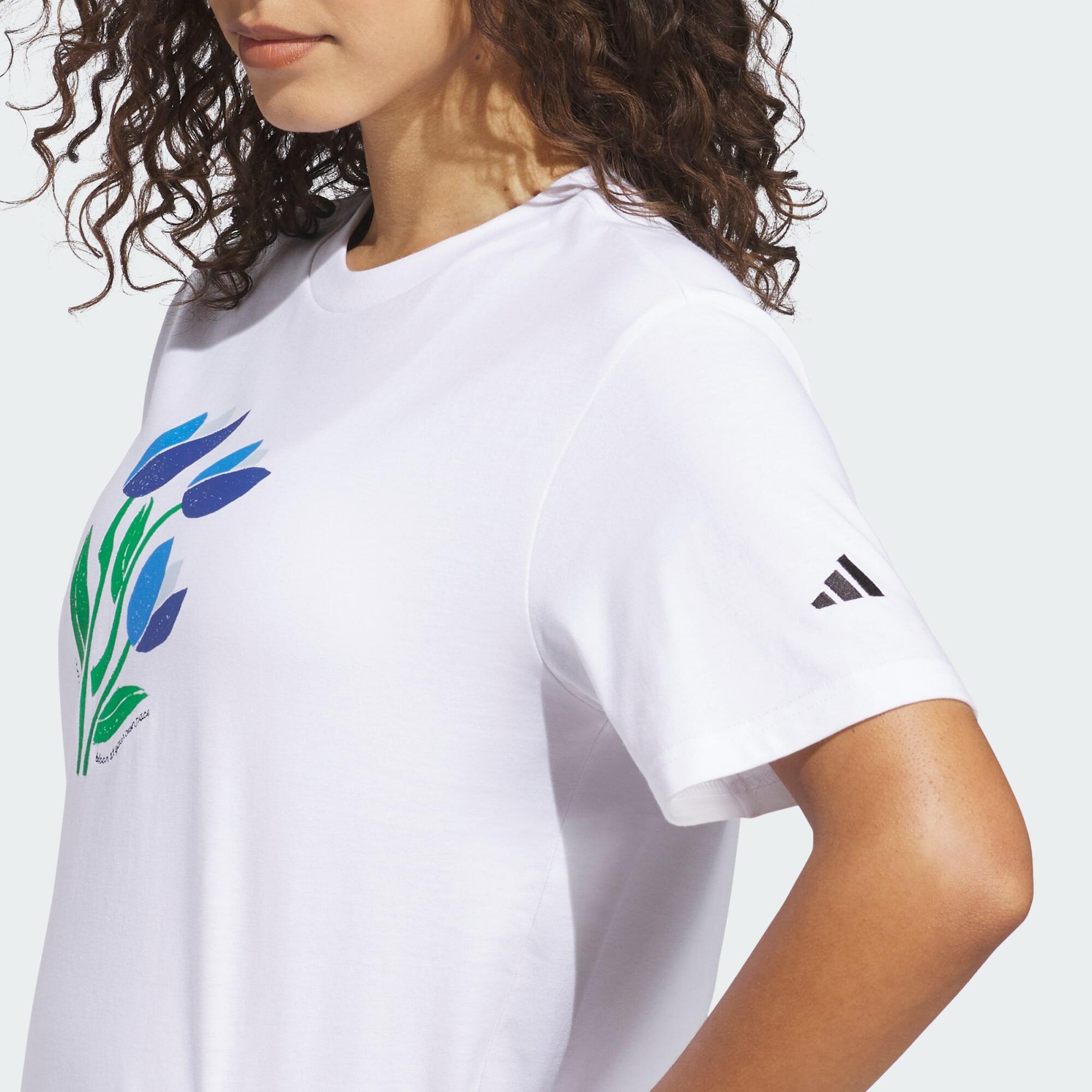 T-shirt Floral Bloom At Your Own Pace com estampado gráfico 5/5