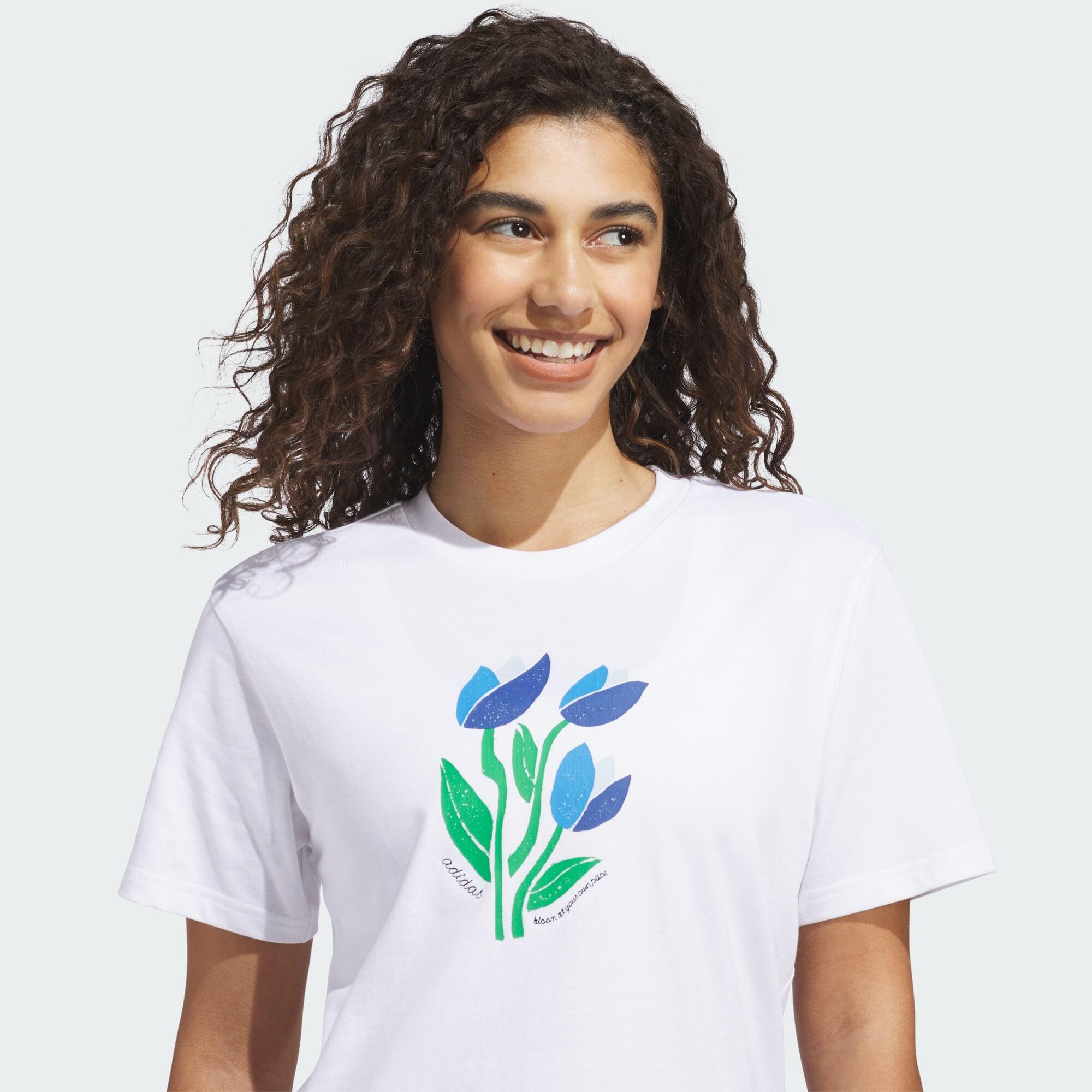 T-shirt Floral Bloom At Your Own Pace com estampado gráfico 4/5