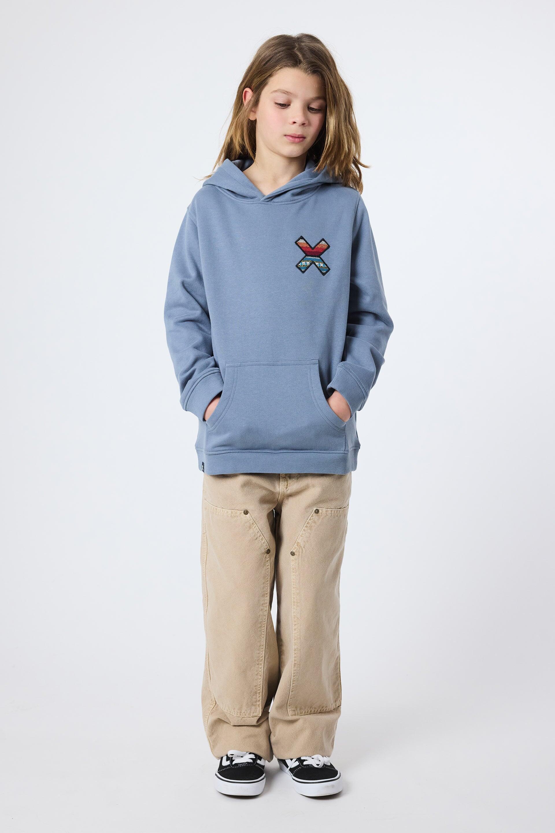 Sudadera con Capucha Kids Blue Banana Sky Blue de Algodón 100% Orgánico 3/4