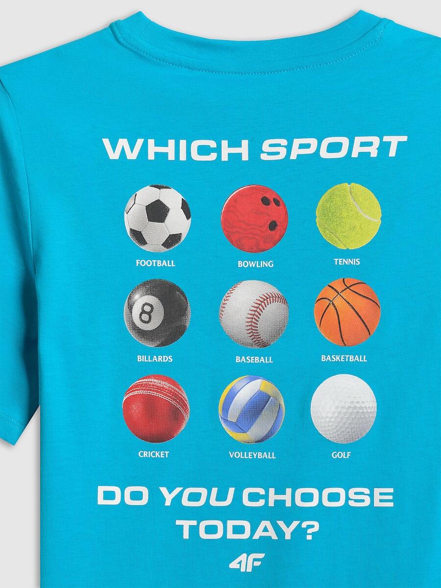 T-shirt regular z nadrukiem chłopięcy 4F 4FJRSS26TTSHM3832 5/7
