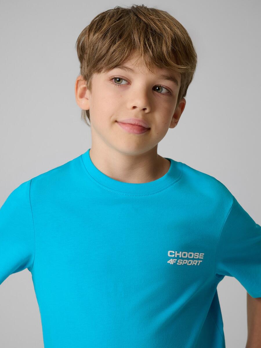 T-shirt regular z nadrukiem chłopięcy 4F 4FJRSS26TTSHM3832 4/7