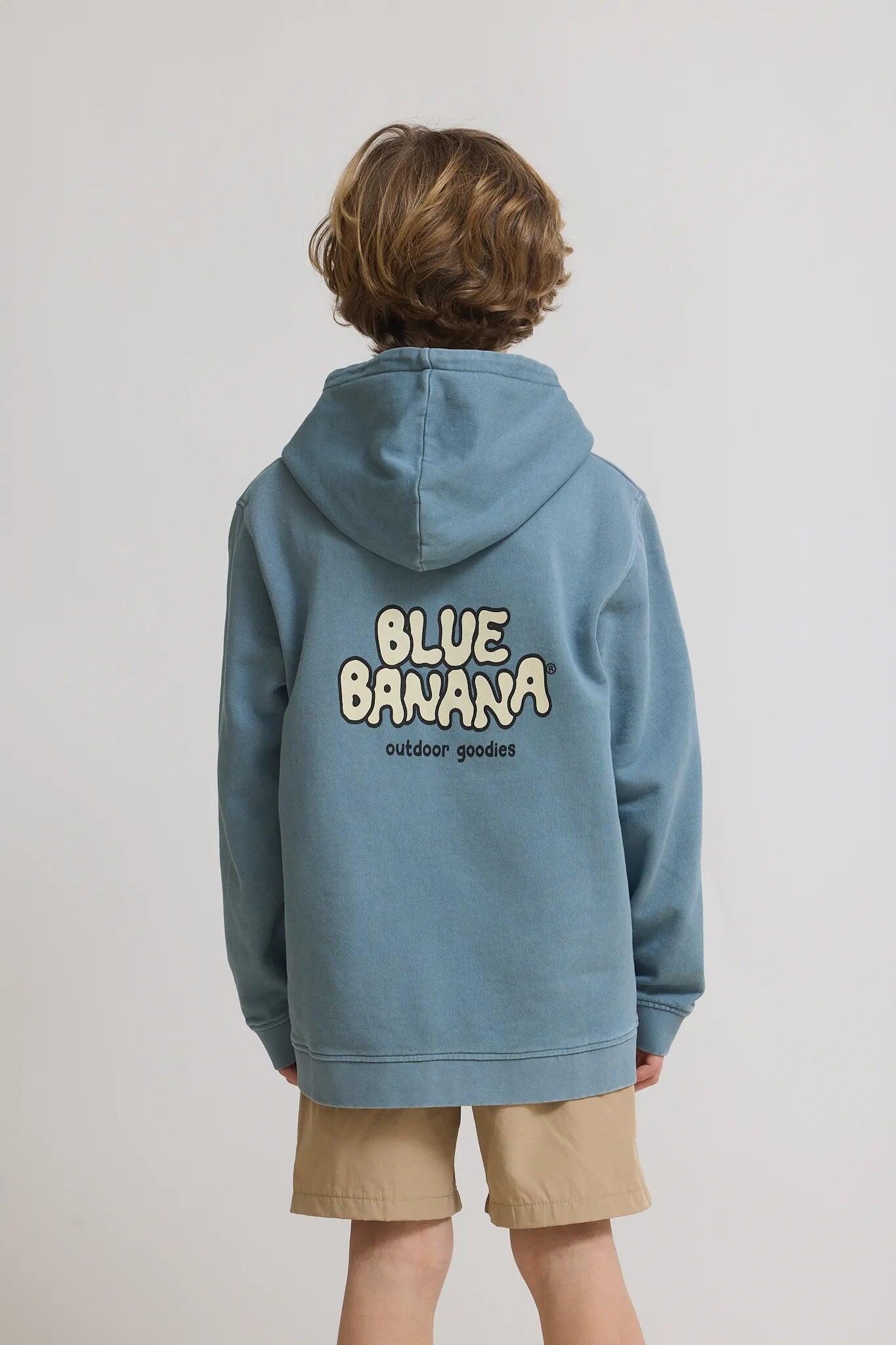 Sudadera con Capucha Full Zip Kids Blue Banana Sky Blue de Algodón 100% Orgánico 2/4