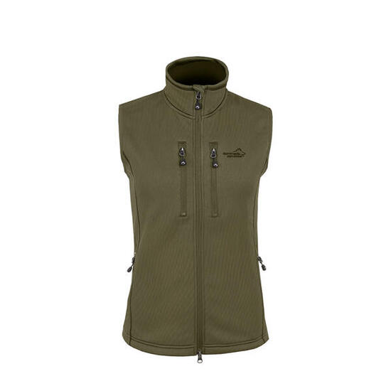 Powerfleece-Weste Damen Olivgrün