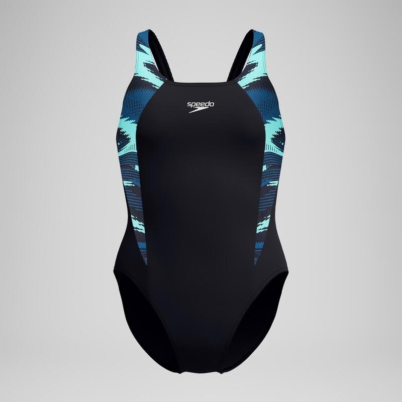Costum de baie Speedo eco+ H-Boom Splice Musclebak negru pentru femei