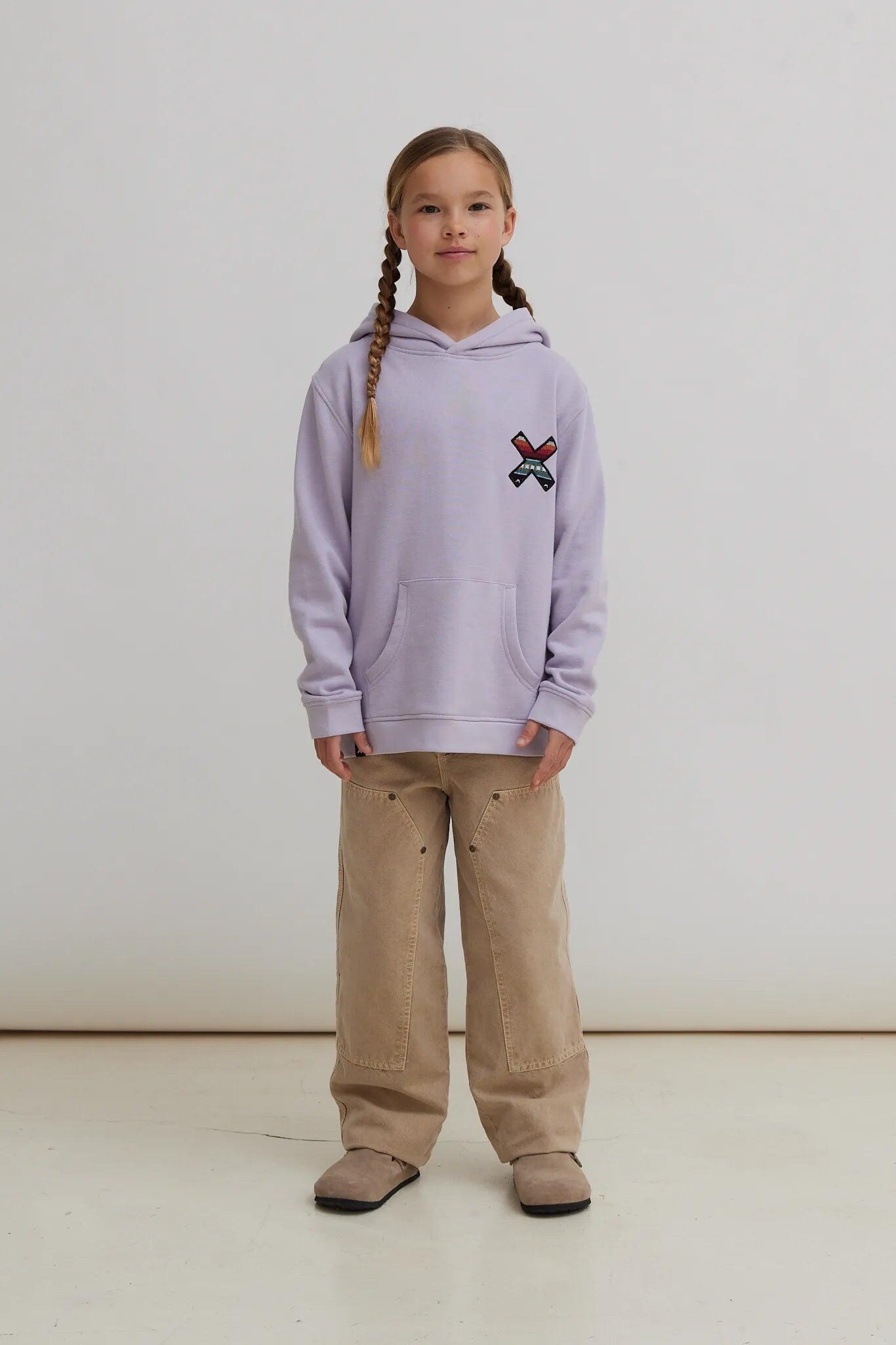Sudadera con Capucha Kids Blue Banana Light Lilac de Algodón 100% Orgánico 3/4