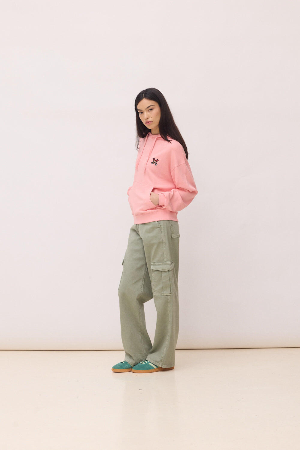 Sudadera con Capucha Mujer Blue Banana Sorbet de Algodón 100% Orgánico 3/4