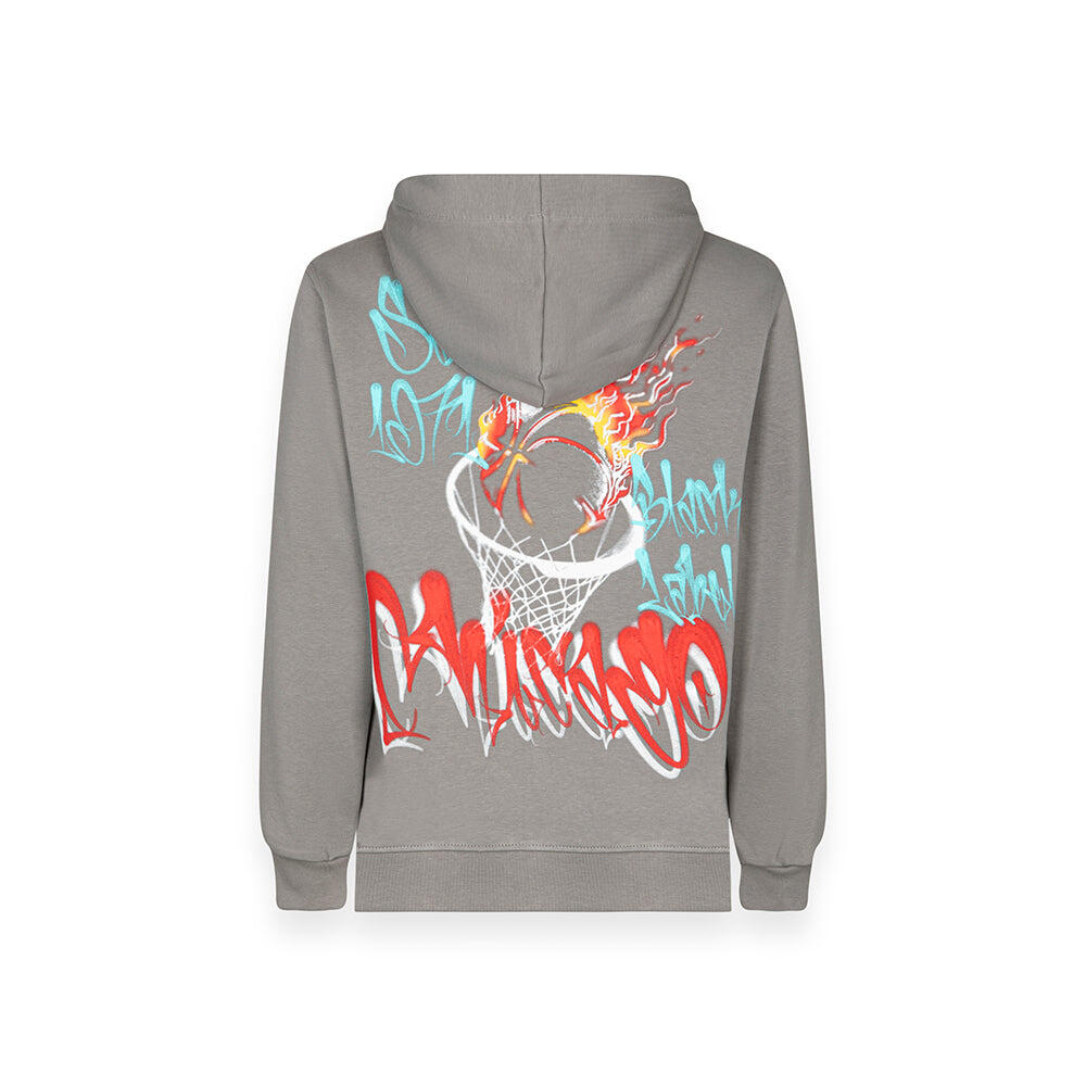 Felpa full zip con cappuccio e maxi stampa graffiti basketball FERRO 3/3