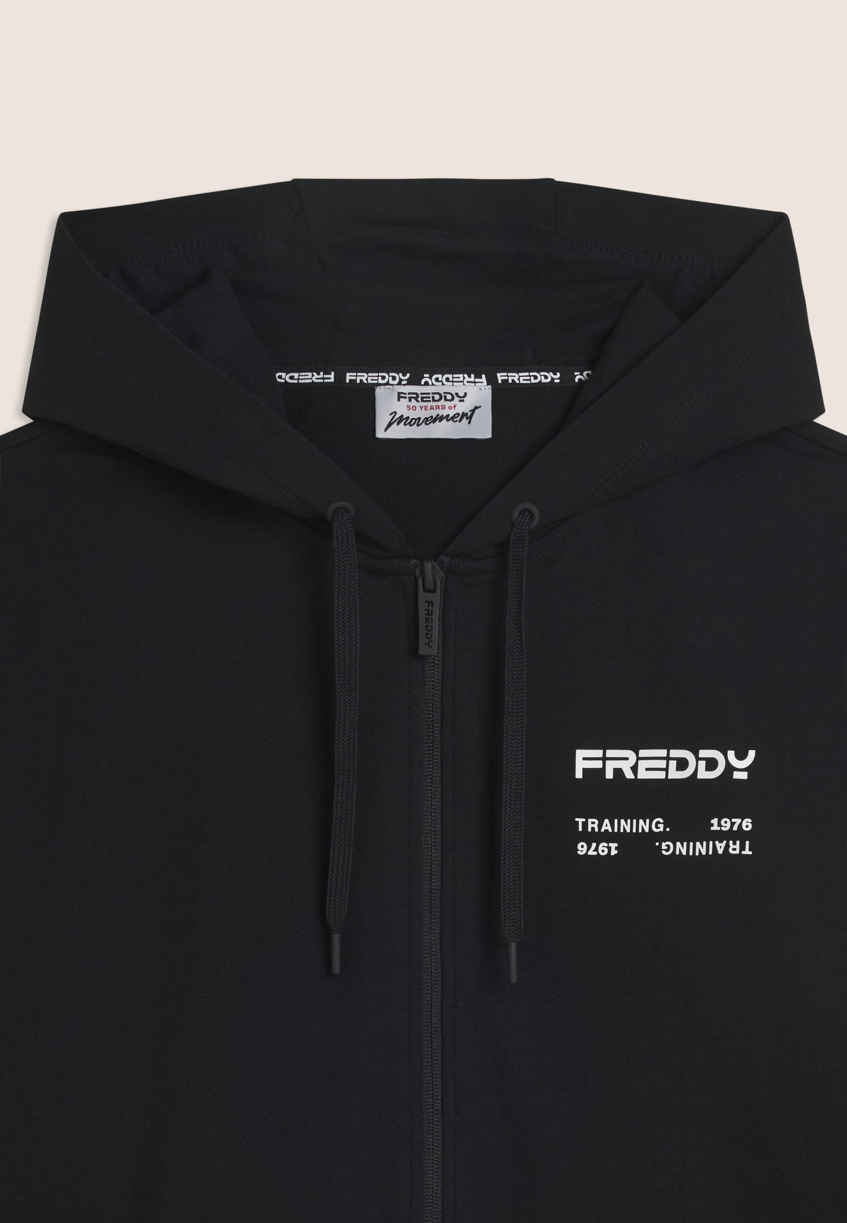 Sweat-shirt à capuche et fermeture éclair intégrale et bandes ton sur ton 3/3