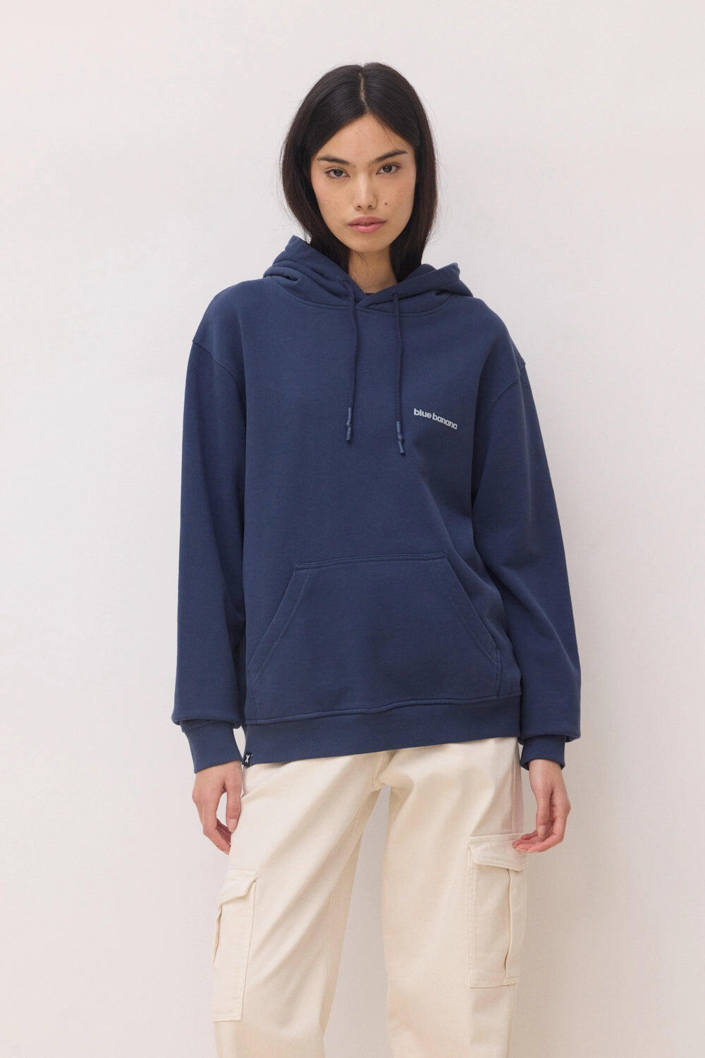 Sudadera con Capucha Blue Banana Azul Marino de Algodón 100% Orgánico 4/7