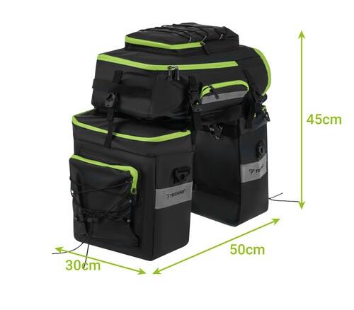 Doppelte Fahrradtasche 53 Liter mit Regenschutz 7/7
