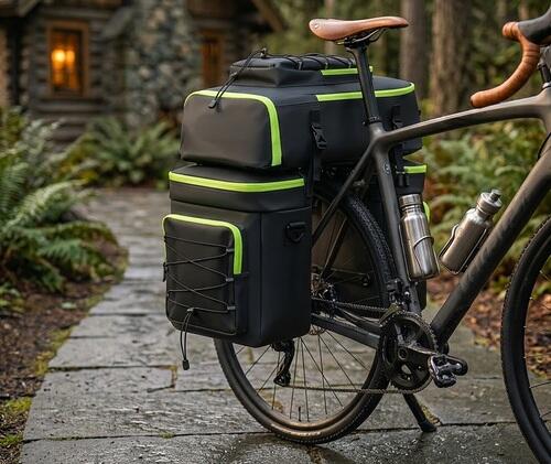 Doppelte Fahrradtasche 53 Liter mit Regenschutz 4/7
