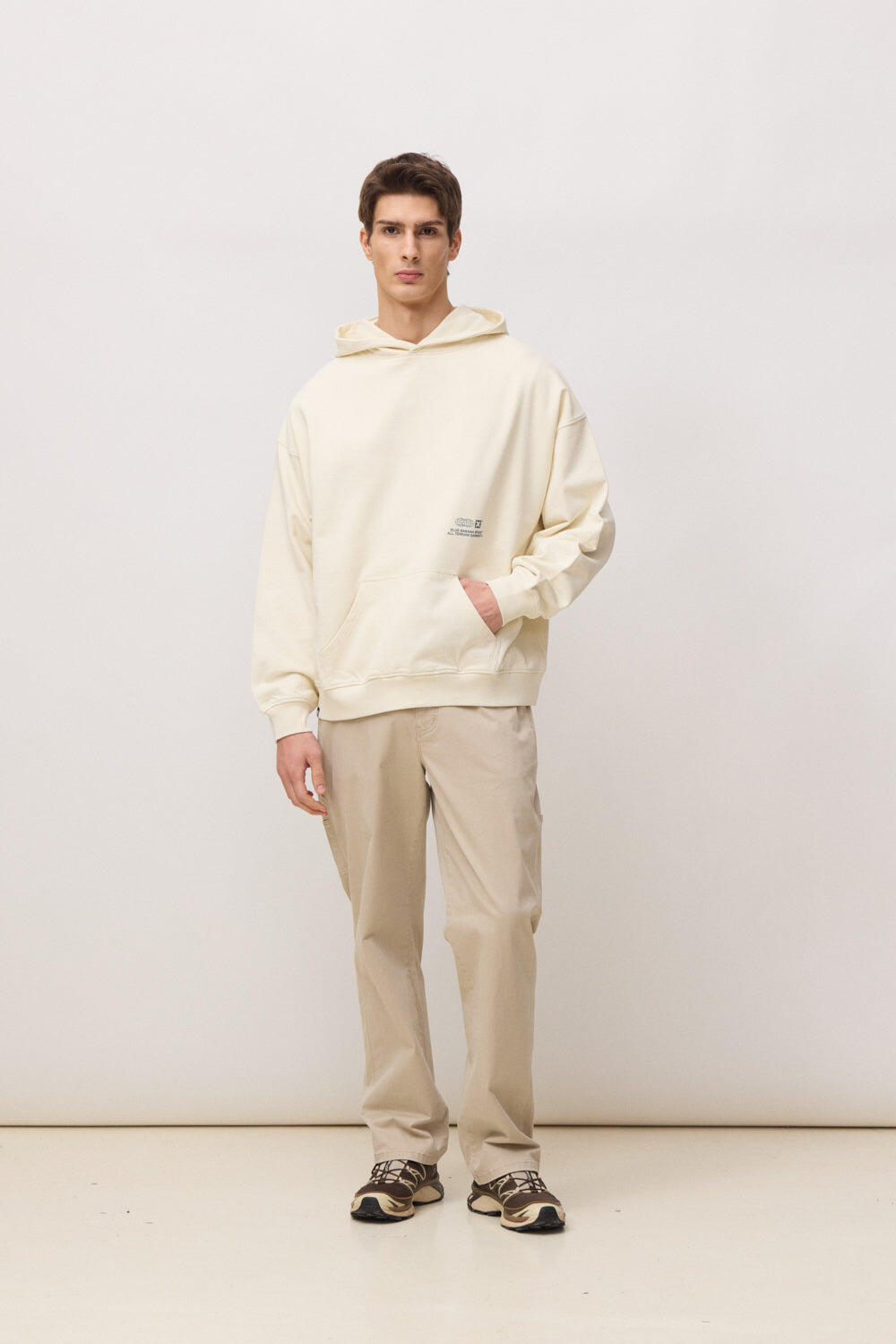 Sudadera con Capucha Blue Banana Blanco Roto de Algodón 100% Orgánico 3/7
